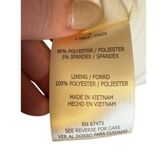 JULIAN TAYLOR Ivory Taupe Black Colorblock Stretch Dress Size 6 Neutral Capsule - Picture 8 of 9